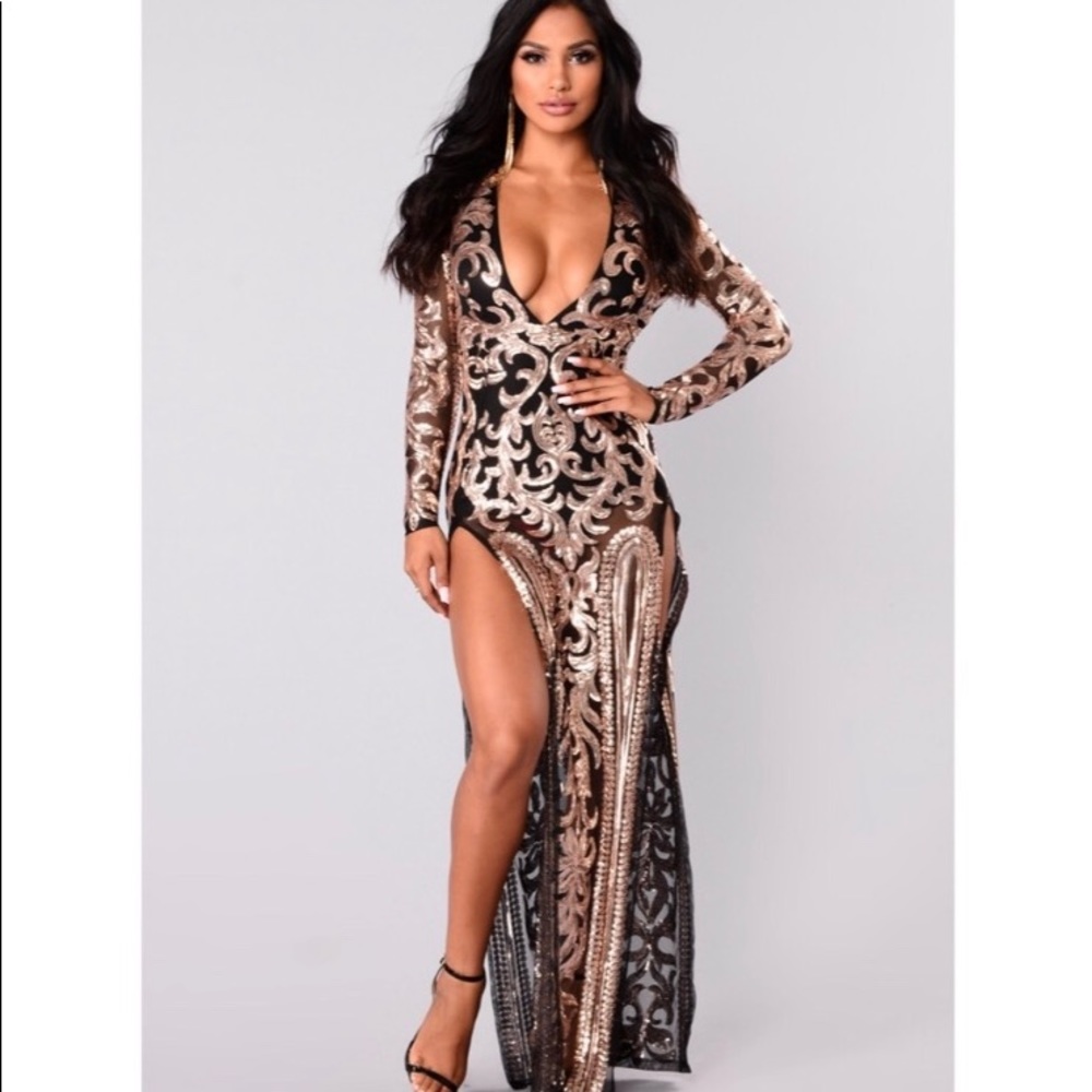 Long body con high slit New Years dress/ gown ✨